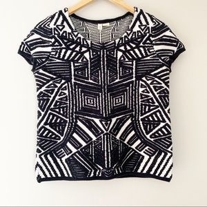 Anthropologie Moth Dahlia Jacquard Pullover